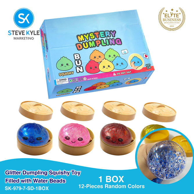 Steve Kyle Simulated Dumpling Squishy Toy Soft Fast Rebound Glitter Face Fidget Squeeze Toy
