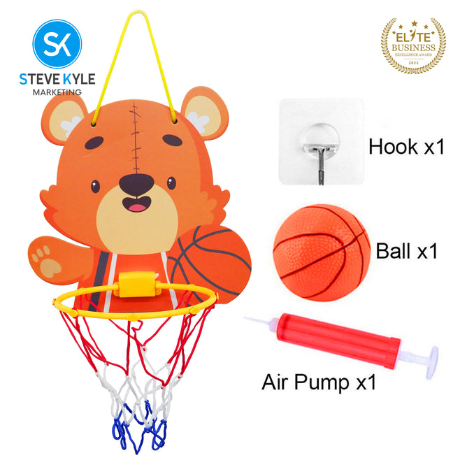Steve Kyle Portable Mini Basketball Hoop Toy Set Foldable Design with Pump For Kids Indoor Play