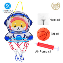 Steve Kyle Portable Mini Basketball Hoop Toy Set Foldable Design with Pump For Kids Indoor Play