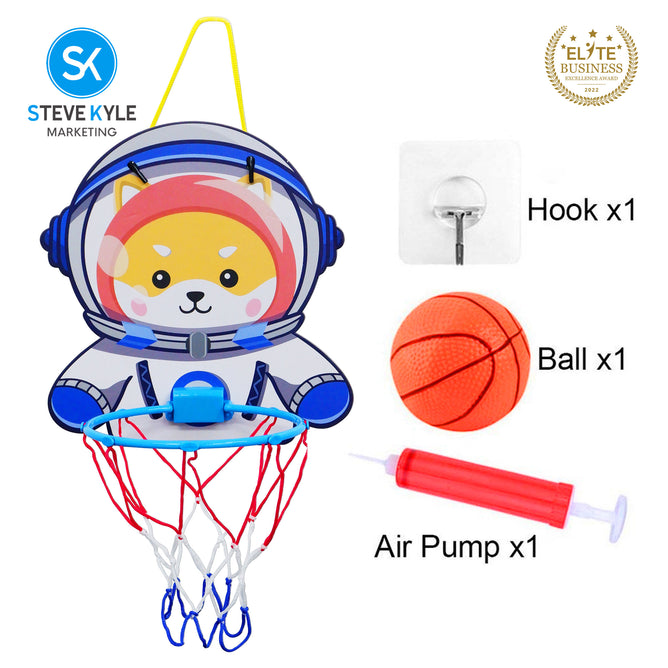 Steve Kyle Portable Mini Basketball Hoop Toy Set Foldable Design with Pump For Kids Indoor Play