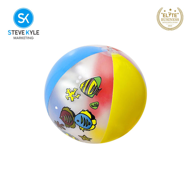 Steve Kyle Colorful Sea Animals Print Inflatable Beach Ball For Water Games Outdoor Play