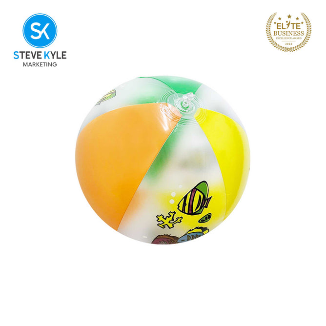 Steve Kyle Colorful Sea Animals Print Inflatable Beach Ball For Water Games Outdoor Play