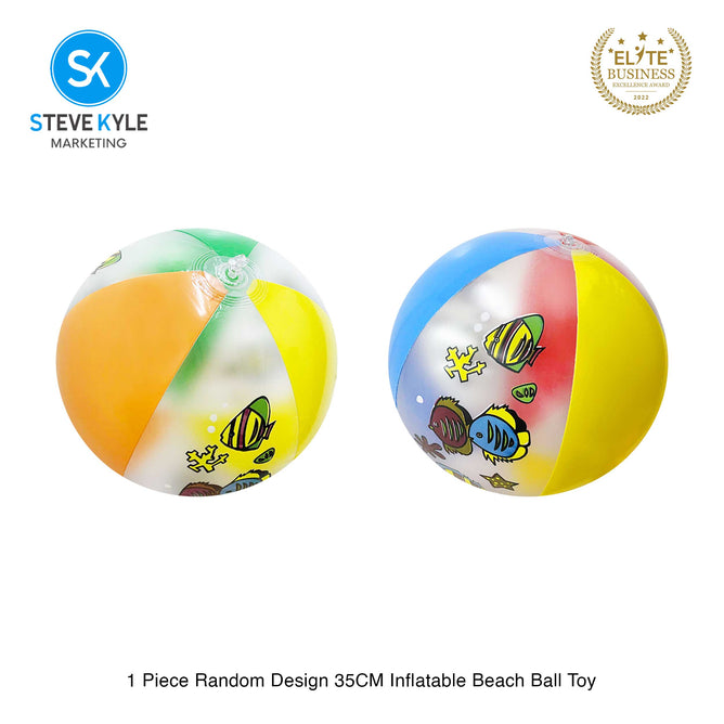 Steve Kyle Colorful Sea Animals Print Inflatable Beach Ball For Water Games Outdoor Play
