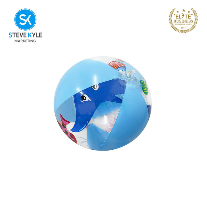 Steve Kyle Colorful Sea Animals Print Inflatable Beach Ball For Water Games Outdoor Play