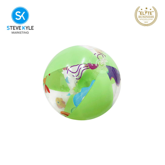 Steve Kyle Colorful Sea Animals Print Inflatable Beach Ball For Water Games Outdoor Play