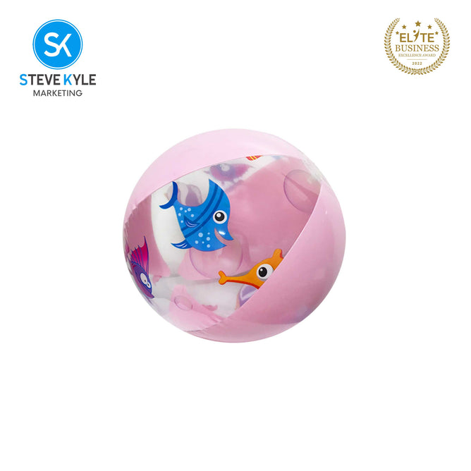 Steve Kyle Colorful Sea Animals Print Inflatable Beach Ball For Water Games Outdoor Play