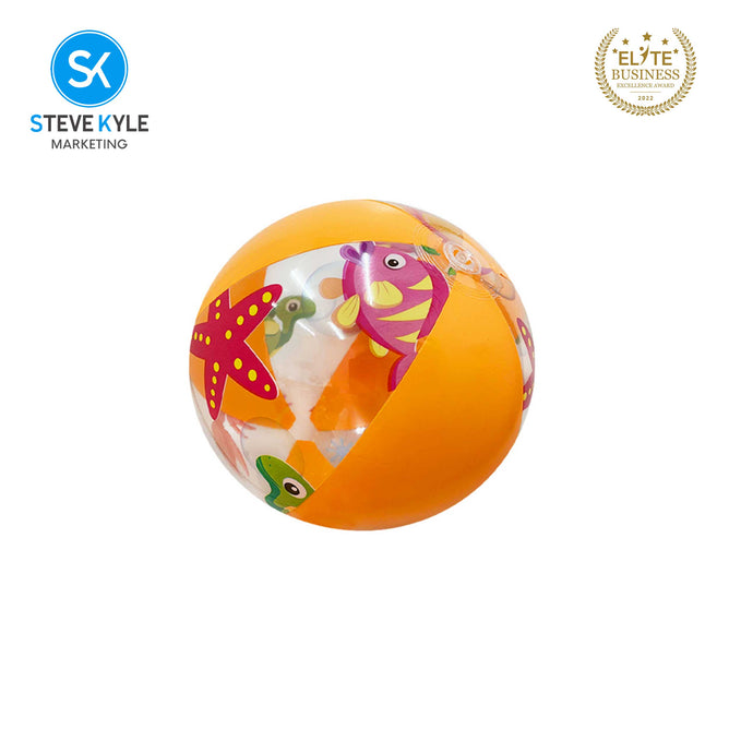 Steve Kyle Colorful Sea Animals Print Inflatable Beach Ball For Water Games Outdoor Play