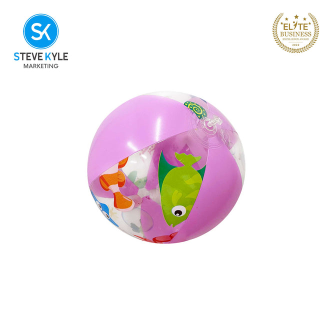 Steve Kyle Colorful Sea Animals Print Inflatable Beach Ball For Water Games Outdoor Play