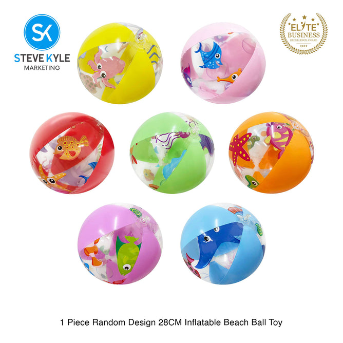 Steve Kyle Colorful Sea Animals Print Inflatable Beach Ball For Water Games Outdoor Play