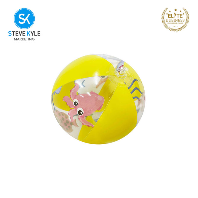 Steve Kyle Colorful Sea Animals Print Inflatable Beach Ball For Water Games Outdoor Play