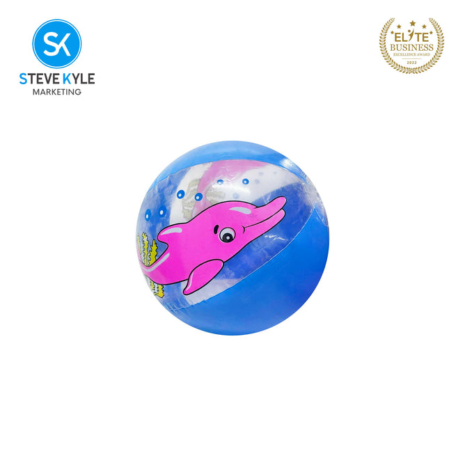 Steve Kyle Colorful Sea Animals Print Inflatable Beach Ball For Water Games Outdoor Play