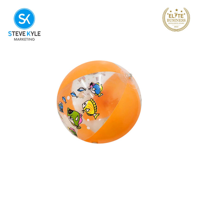 Steve Kyle Colorful Sea Animals Print Inflatable Beach Ball For Water Games Outdoor Play