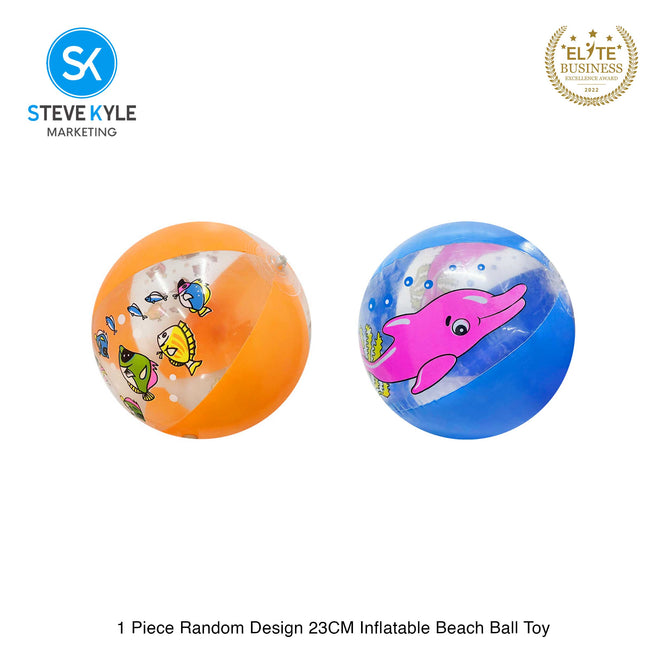 Steve Kyle Colorful Sea Animals Print Inflatable Beach Ball For Water Games Outdoor Play