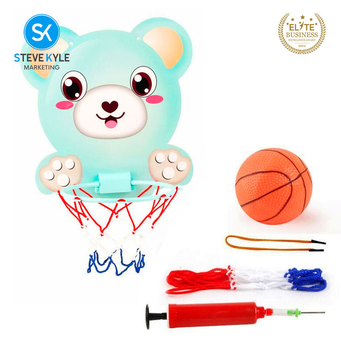 Steve Kyle Portable Mini Basketball Hoop Toy Set Foldable Design with Pump For Kids Indoor Play