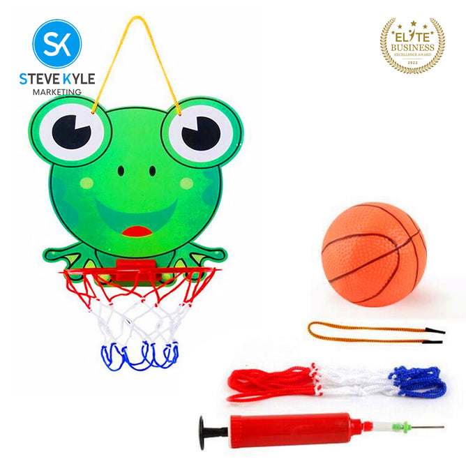 Steve Kyle Portable Mini Basketball Hoop Toy Set Foldable Design with Pump For Kids Indoor Play