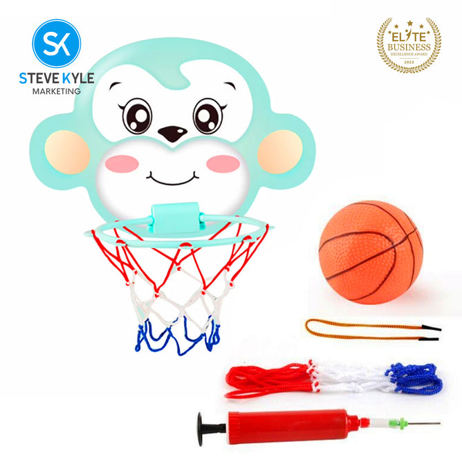 Steve Kyle Portable Mini Basketball Hoop Toy Set Foldable Design with Pump For Kids Indoor Play