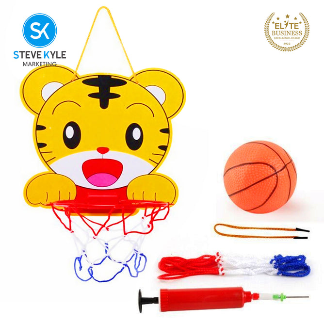 Steve Kyle Portable Mini Basketball Hoop Toy Set Foldable Design with Pump For Kids Indoor Play