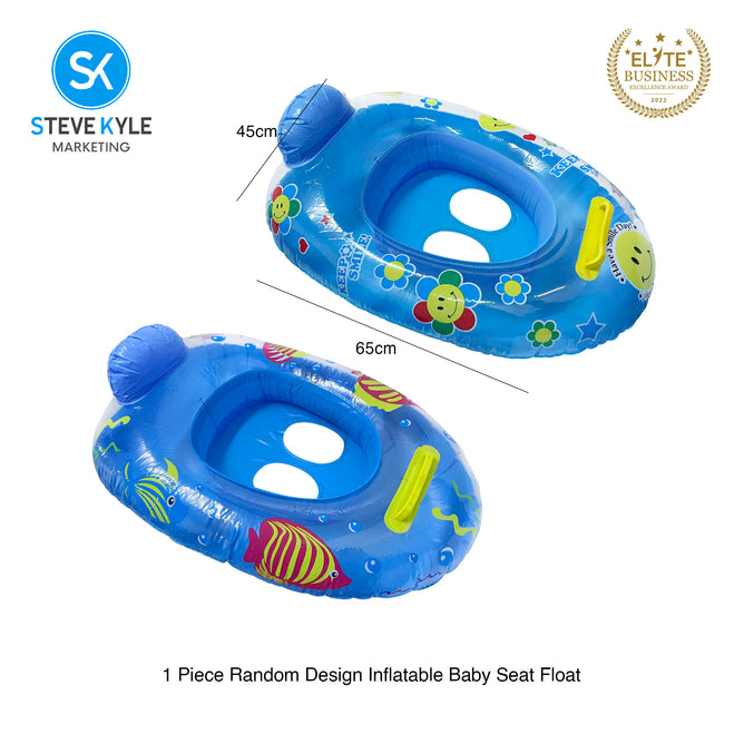 Steve Kyle Inflatable Baby Seat Float With Handle Keep Smile Transparent Swimming Boat