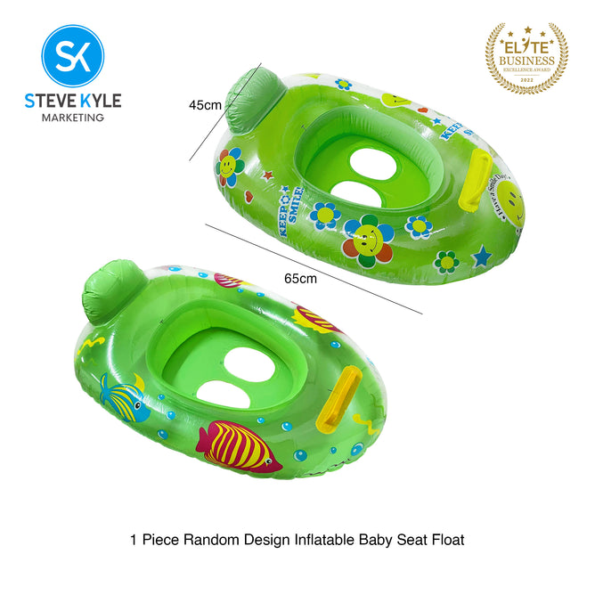 Steve Kyle Inflatable Baby Seat Float With Handle Keep Smile Transparent Swimming Boat