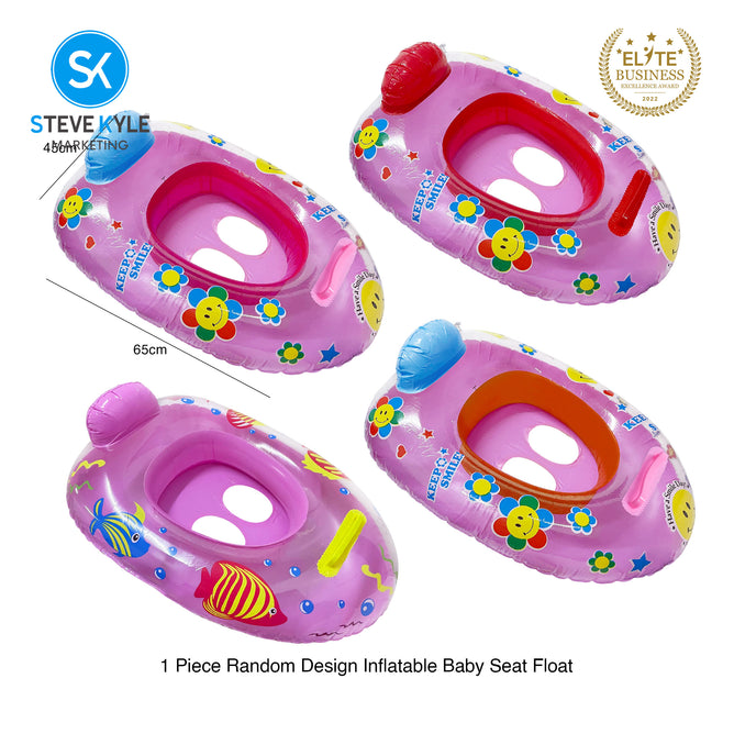 Steve Kyle Inflatable Baby Seat Float With Handle Keep Smile Transparent Swimming Boat