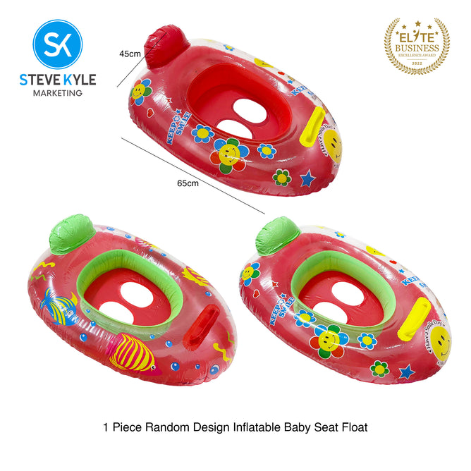 Steve Kyle Inflatable Baby Seat Float With Handle Keep Smile Transparent Swimming Boat