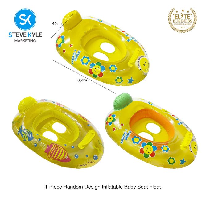 Steve Kyle Inflatable Baby Seat Float With Handle Keep Smile Transparent Swimming Boat