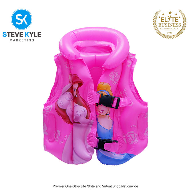 Steve Kyle Inflatable Swim Vest Life Jacket Cartoon Character Prints For Outdoor Water Fun