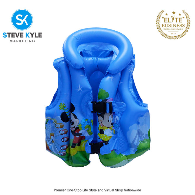 Steve Kyle Inflatable Swim Vest Life Jacket Cartoon Character Prints For Outdoor Water Fun