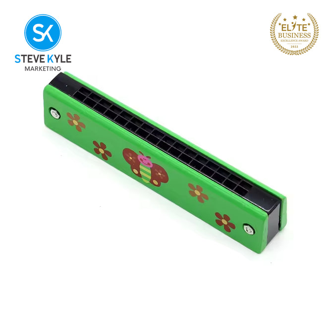Steve Kyle Wooden Harmonica 16 Holes Double-Row Blow Woodwind Mouth Toys For Children Musical Instruments
