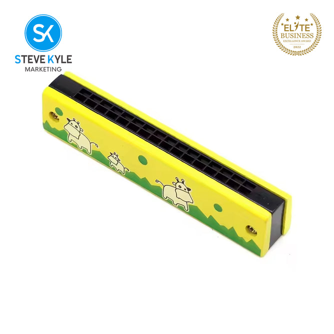 Steve Kyle Wooden Harmonica 16 Holes Double-Row Blow Woodwind Mouth Toys For Children Musical Instruments