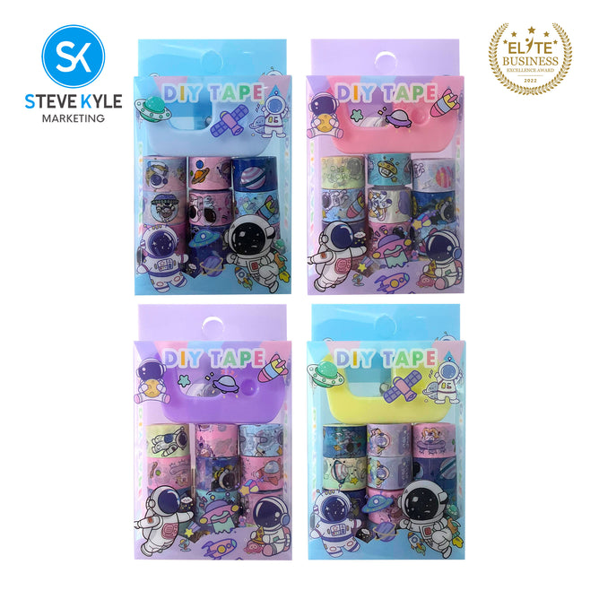 12pcs Assorted Cartoon Tape Sticker DIY Decoration Tape Staionery