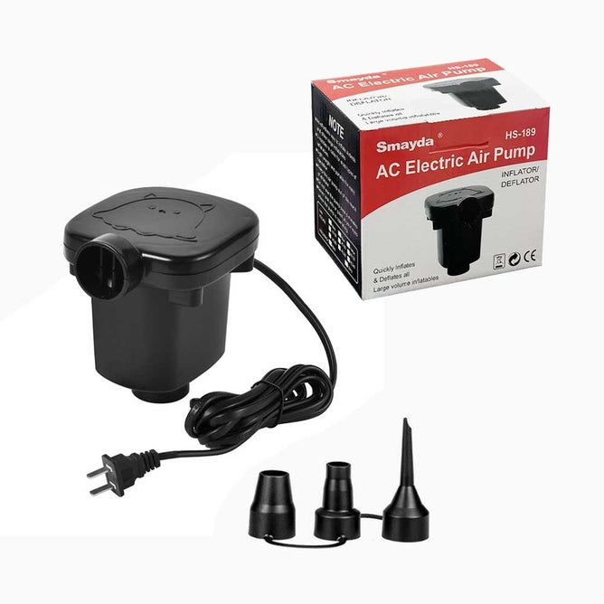Portable Electric Air Pump Quick Fill with 3 Nozzles for Inflatable Swimming Pool