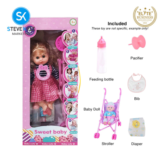 12' Inches Baby Doll 6 Sounds with Accessories High Quality Doll Best Gift for Kids