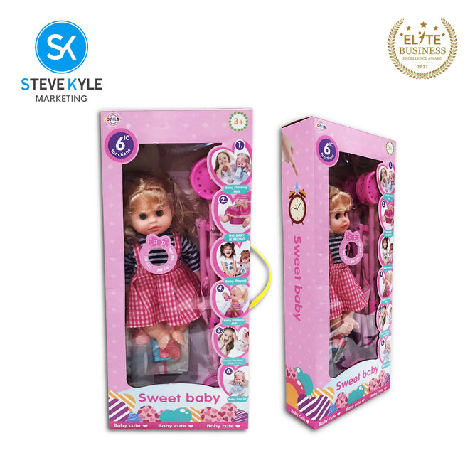 12' Inches Baby Doll 6 Sounds with Accessories High Quality Doll Best Gift for Kids