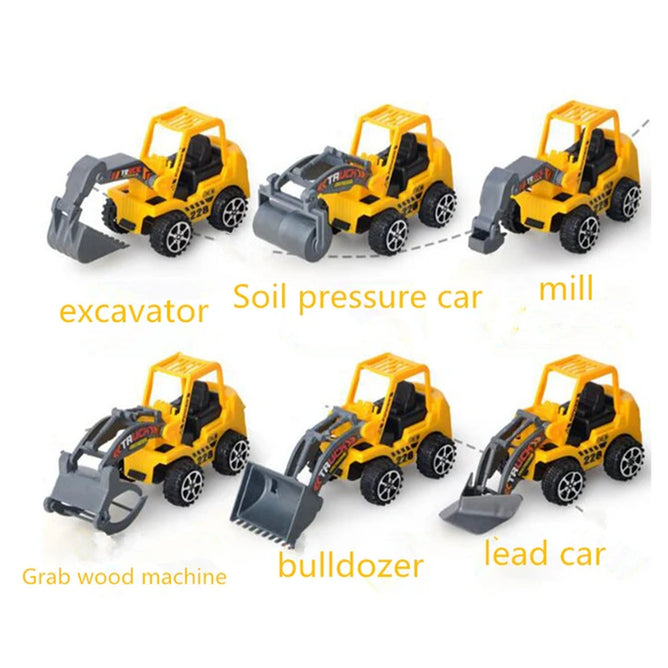 6-Pieces Mini Construction Trucks