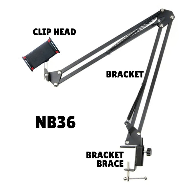 100% High Quality 360 Degree adjustable Lazy holder Long Arm Clip Bracket Phone & Microphone Stand
