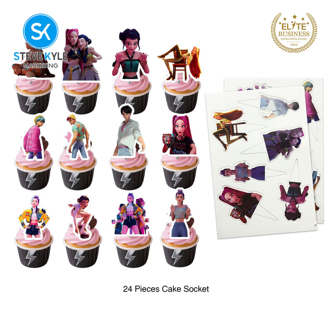 Steve Kyle Multicolored Cartoon Design Disposable Paper Plates Cup Tablecloth Cake Socket Birthday Party Decorations Tableware Set For Kids
