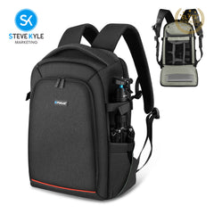 PULUZ Outdoor Portable Camera Dual Shoulders Backpack Laptop Bag (Black)