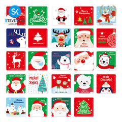 Steve Kyle Merry Christmas Pattern Stickers Greeting Cards with Envelopes for Gift Decoration Party Favors Giveaways
