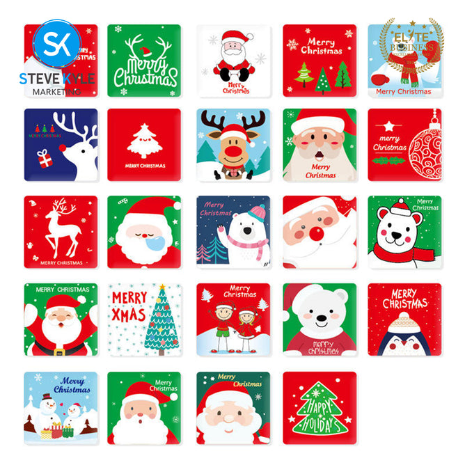 Steve Kyle Merry Christmas Pattern Stickers Greeting Cards with Envelopes for Gift Decoration Party Favors Giveaways