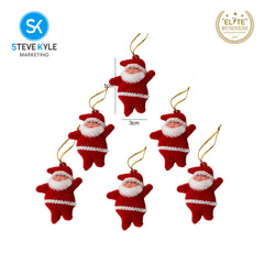 Steve Kyle Six Pieces Santa Claus Pendant Figurines For Christmas Tree Hanging Ornament Decoration