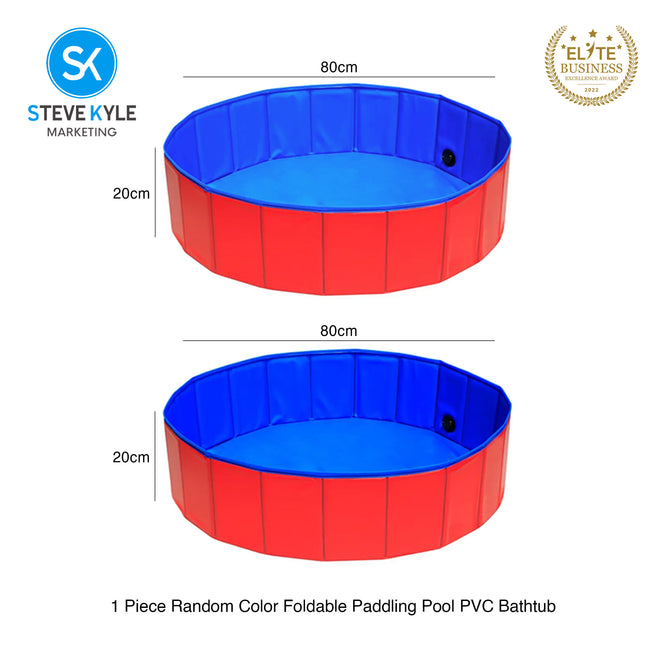 Steve Kyle Foldable Paddling Pool PVC Bathtub Folding Basin For Pet Kids Swimming Outdoor Fun