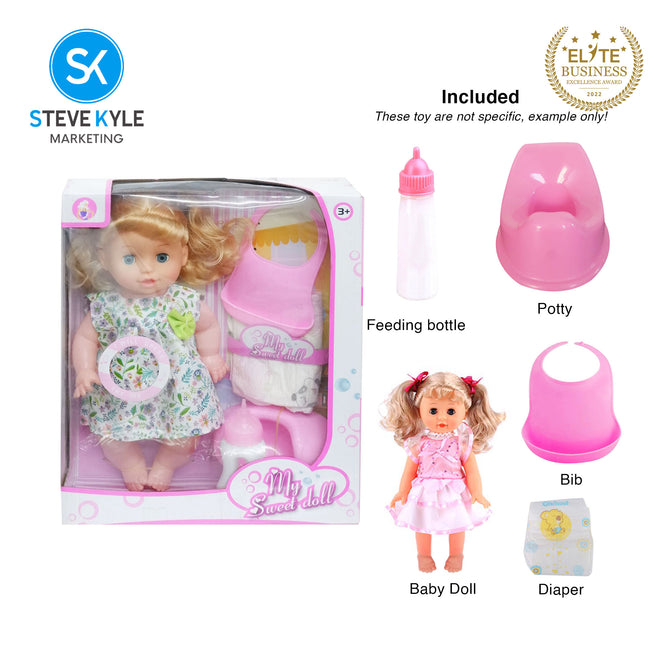 12' Inches Baby Doll 6 Sounds with Accessories High Quality Doll Best Gift for Kids