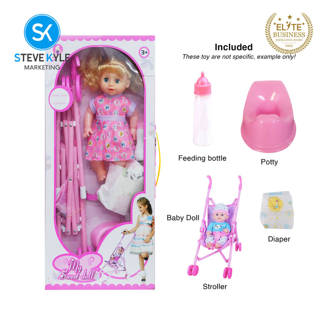 12' Inches Baby Doll 6 Sounds with Accessories High Quality Doll Best Gift for Kids