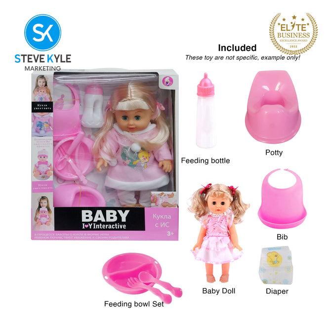 12' Inches Baby Doll 6 Sounds with Accessories High Quality Doll Best Gift for Kids