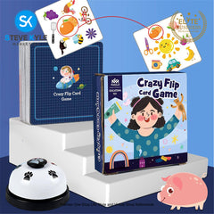 Crazy Flip Card Game Reactivity Training Card Kids Party Educational Toys