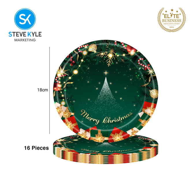 Steve Kyle Merry Christmas Disposable Paper Plate Tableware Napkins Tablecloth Christmas Party Banner Decoration