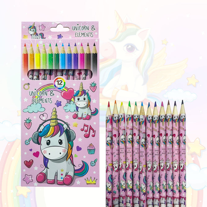 12Colors Wooden Colored Pencil Kid School Drawing Stationery Supplies