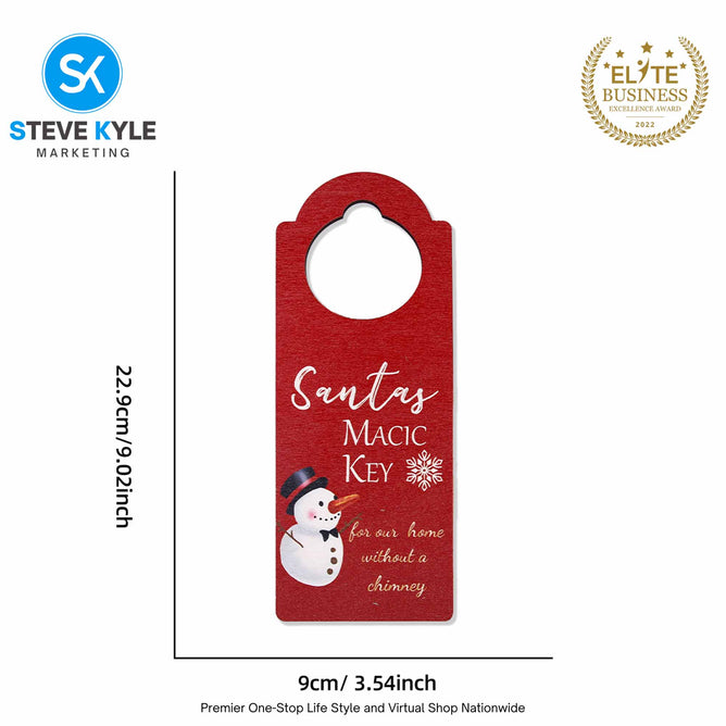 Christmas Doorknob Ornaments Santa Claus Decor Festive Wooden Door Hanger Decorations Perfect Holiday Party Supplies