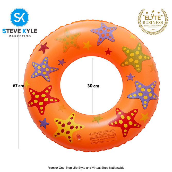 26 Inches Inflatable Cartoon Character Swim Ring Floater for Kids Boys and Girls